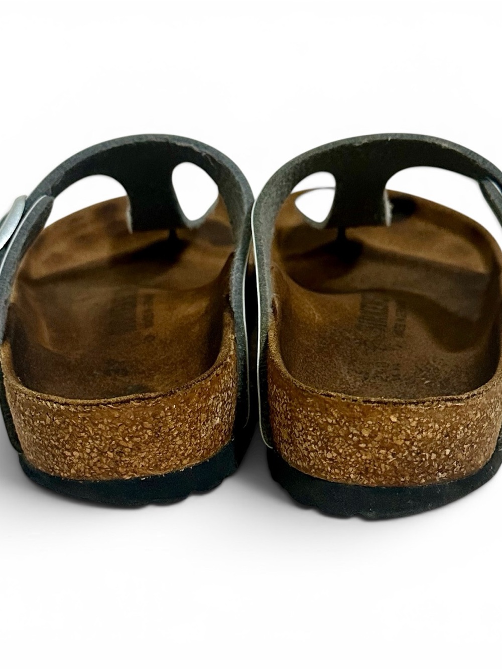 Birkenstock Gizeh Metallic Silver Sandals Womens EU 37 US 6 Cork Footbed - Picture 5 of 10